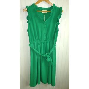 Betsy's Boutique Shop Dress Womens‎ Large Kelly Green Knee Length Shift Pockets